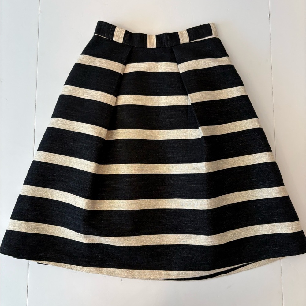 Hutch Black and Gold Striped A-Line Skirt Size 2 - Picture 3 of 6